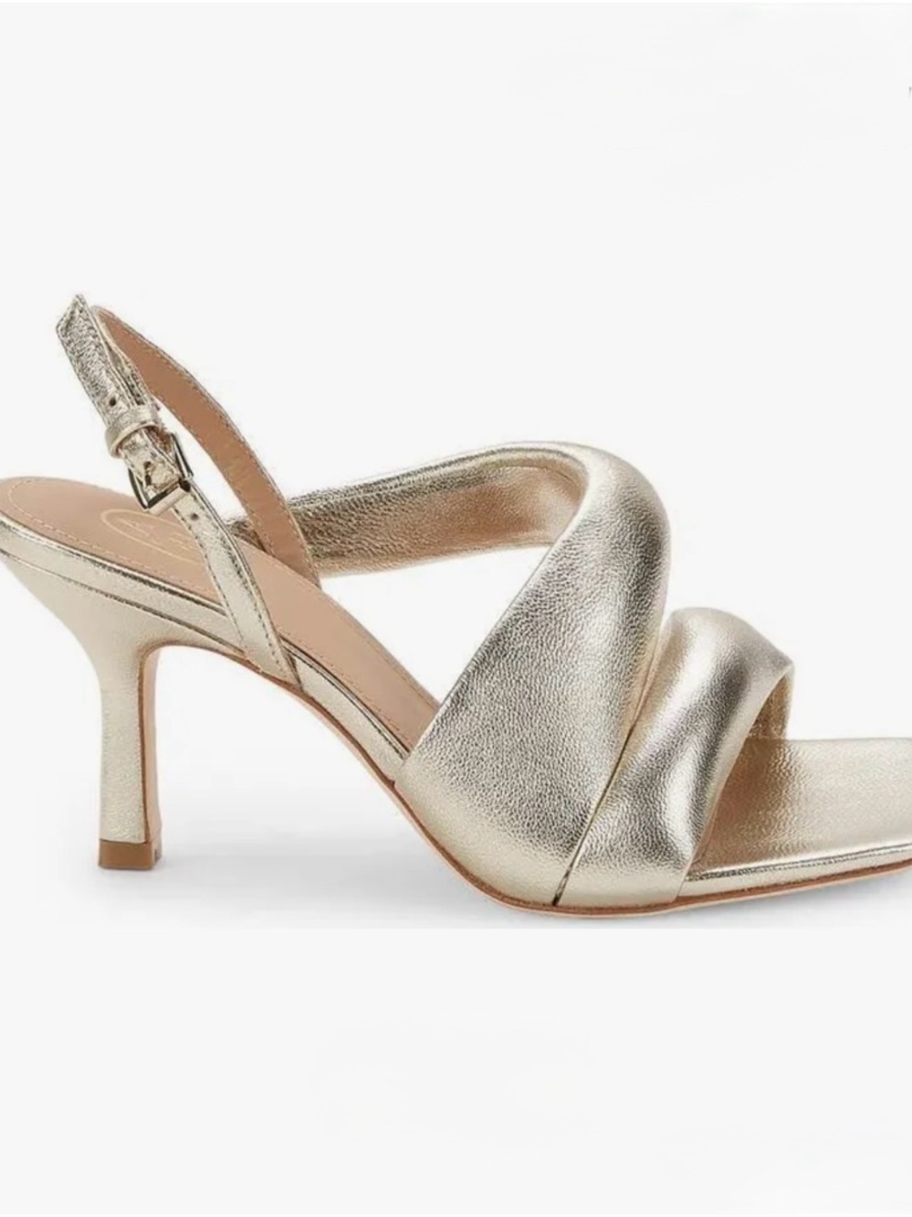 Ash Metallic Gold Padded Slingback Heels